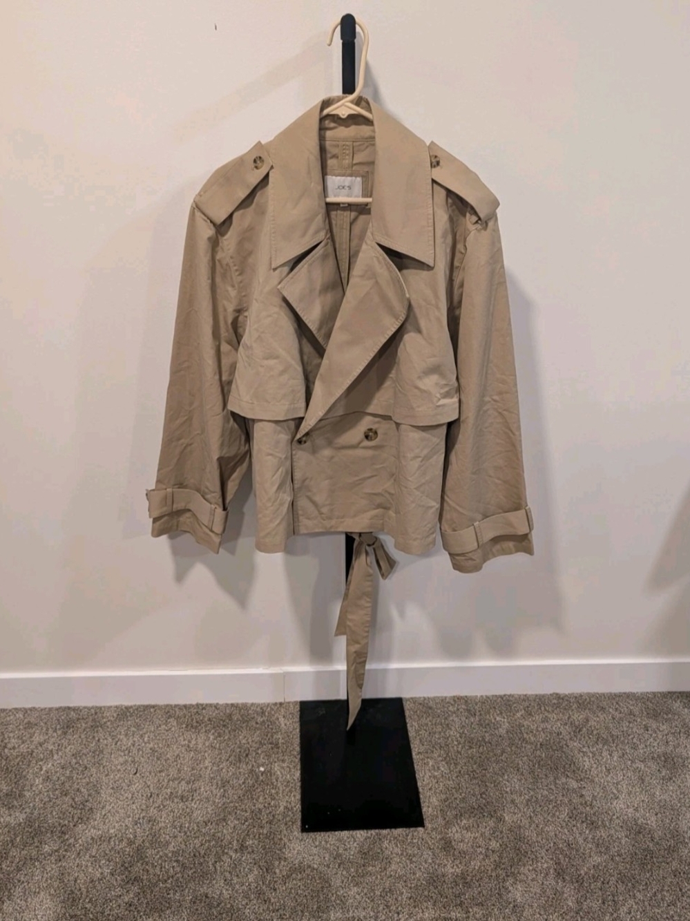Joe's Liz Cropped Beige Trench Coat